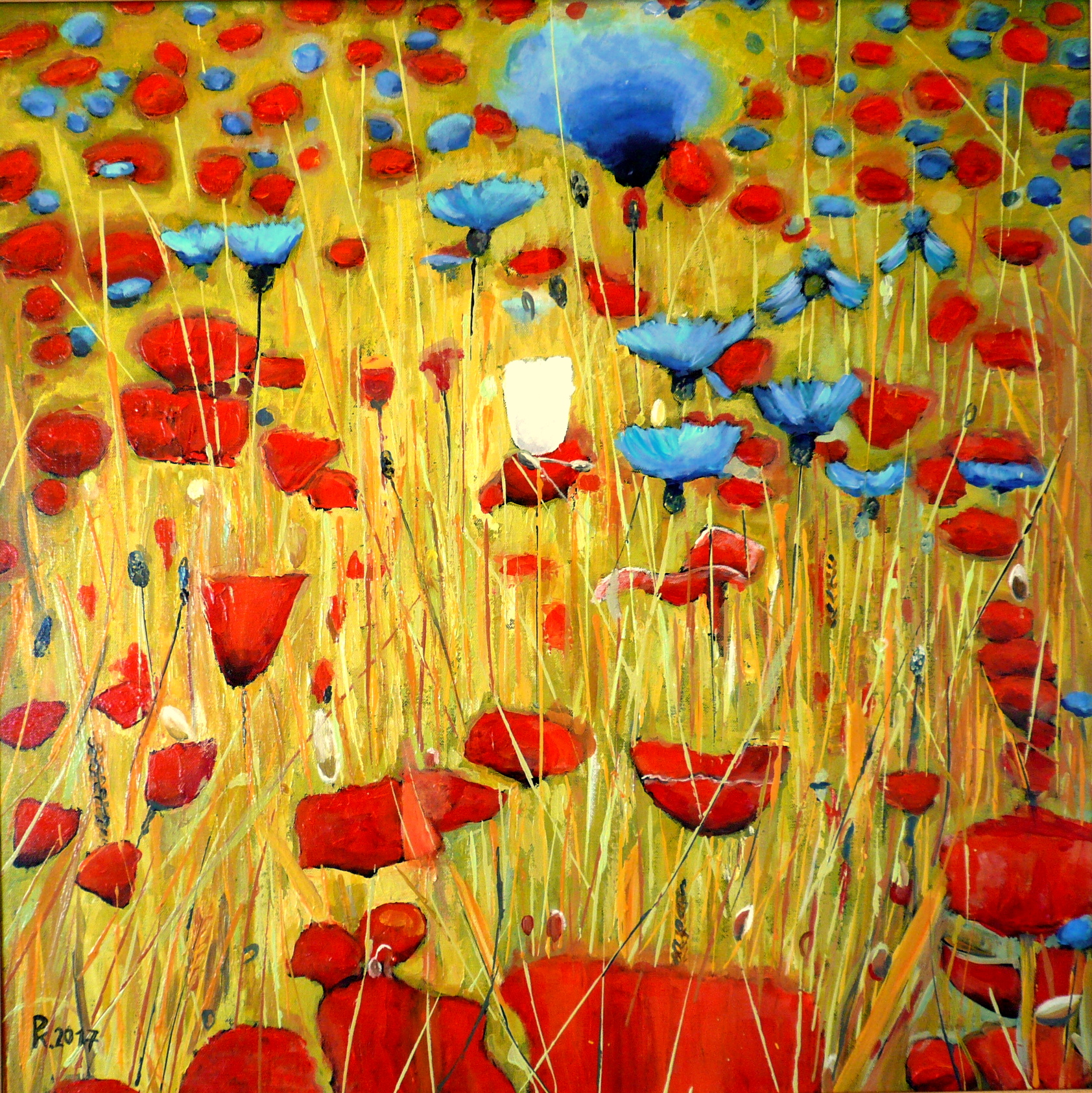 Luční květy 80x80