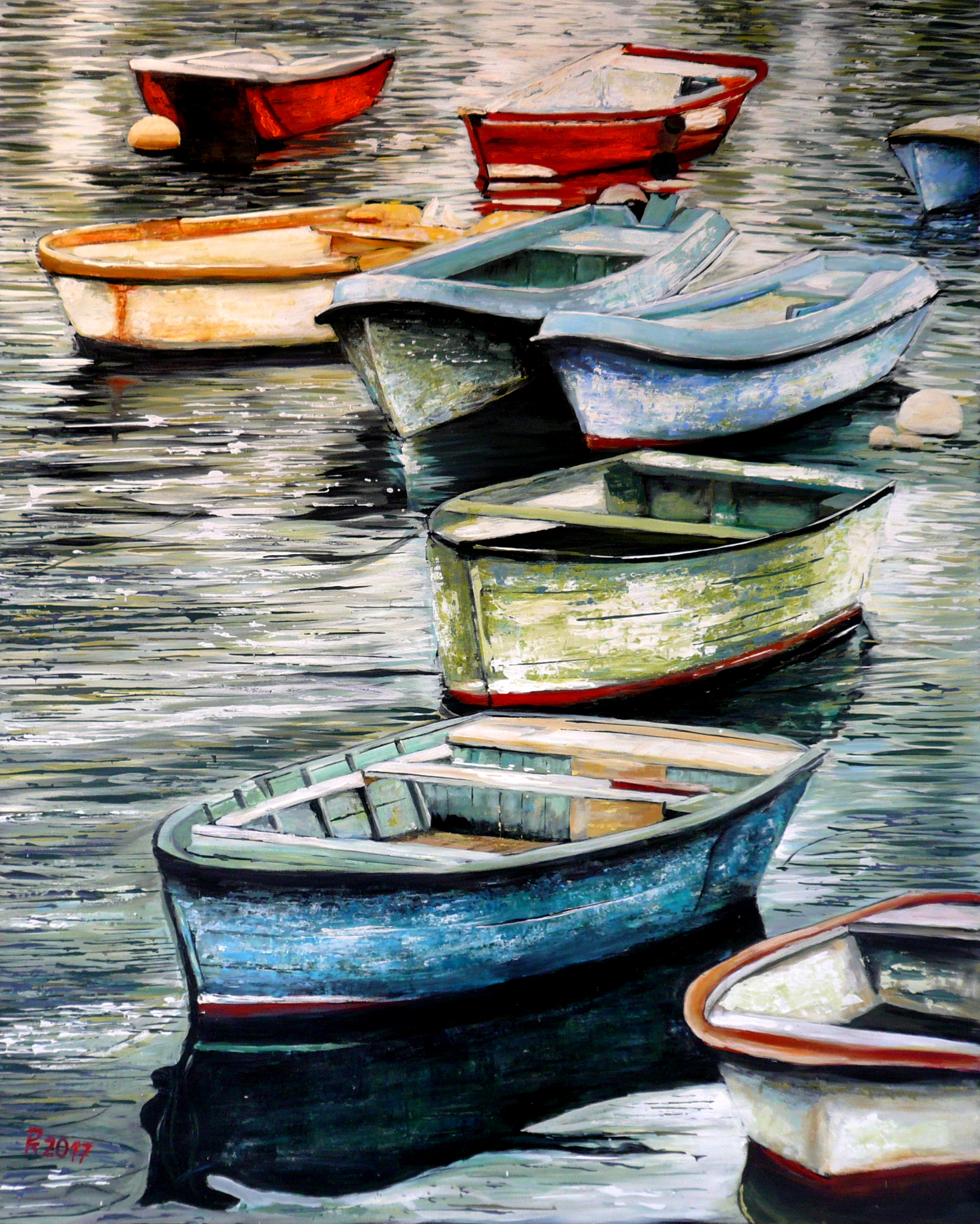 Loďky rybářů 100x80
