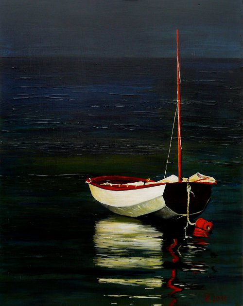 S jachtou dál od břehu 70x50